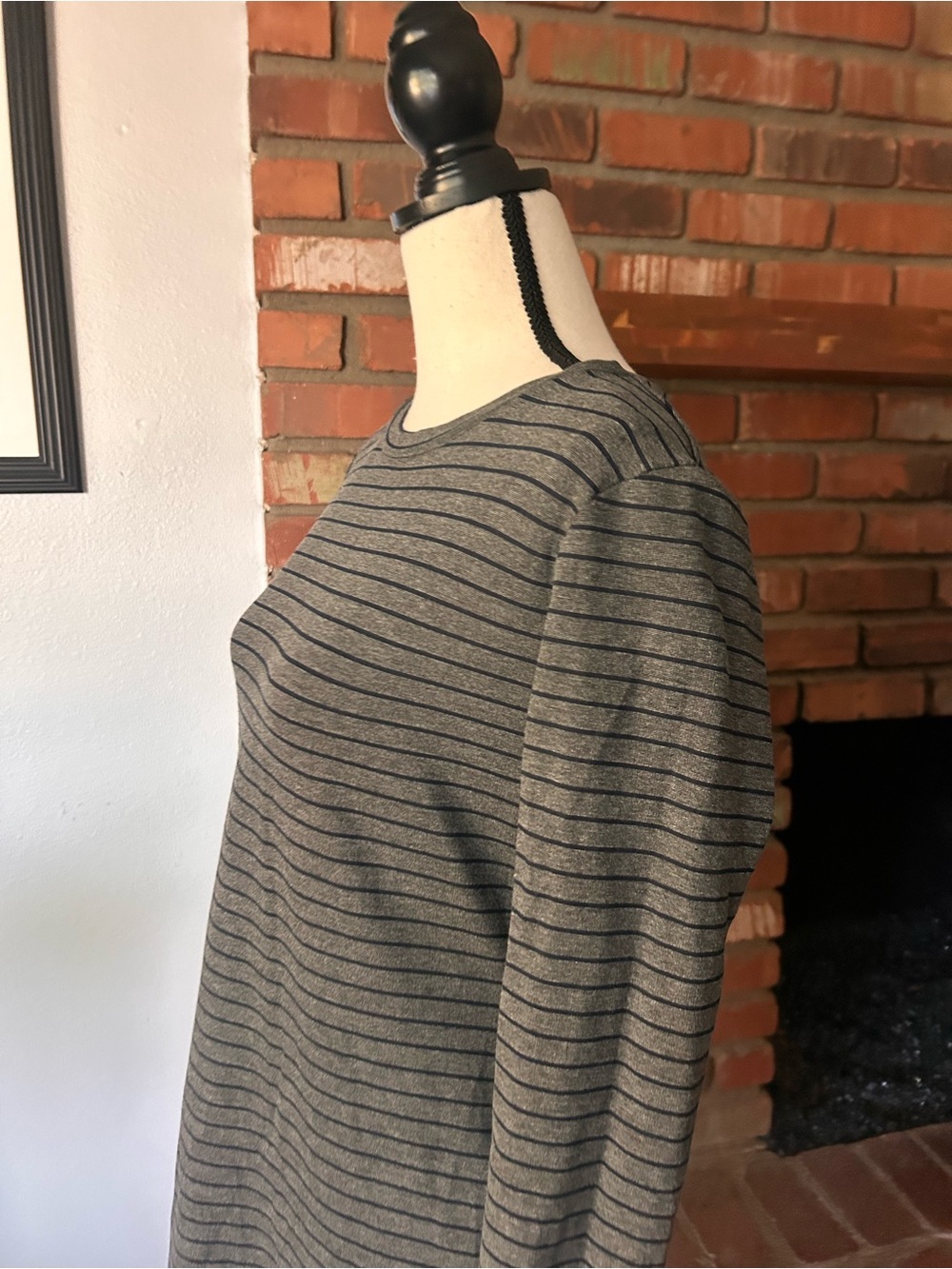 Sonnet James Reese Striped Play Midi Dress in Grey & Navy Blue Sz S - Picture 4 of 8